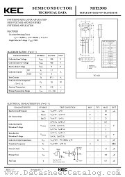 MJE13003 datasheet pdf Korea Electronics (KEC)
