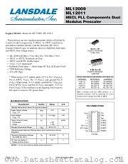 MC12009 datasheet pdf Lansdale Semiconductor