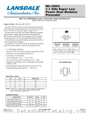 MC12052 datasheet pdf Lansdale Semiconductor