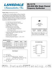 ML12179 datasheet pdf Lansdale Semiconductor