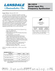 ML12210 datasheet pdf Lansdale Semiconductor