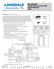 MC145053 datasheet pdf Lansdale Semiconductor