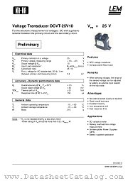 DCVT-25V10 datasheet pdf LEM