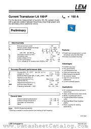 LA150-P datasheet pdf LEM