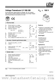 LV100-100 datasheet pdf LEM