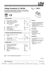 LV100-250 datasheet pdf LEM