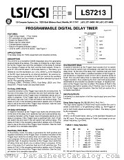LS7213 datasheet pdf LSI Computer Systems