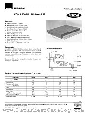 CDMA900MHZDIPLEXER datasheet pdf Tyco Electronics