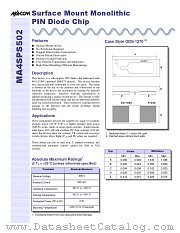 MA4SPS502 datasheet pdf Tyco Electronics