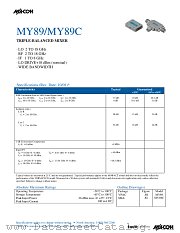 MY89 datasheet pdf Tyco Electronics