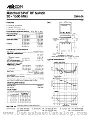 SW-164PIN datasheet pdf Tyco Electronics