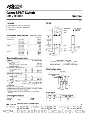 SW-214PIN datasheet pdf Tyco Electronics