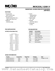 MX23L12811MC-90 datasheet pdf Macronix International