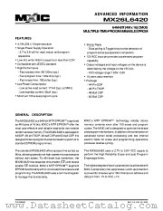 MX26L6420 datasheet pdf Macronix International