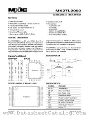 MX27L2000TI-15 datasheet pdf Macronix International