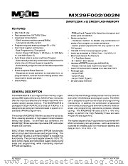 MX29F002BTC-55 datasheet pdf Macronix International