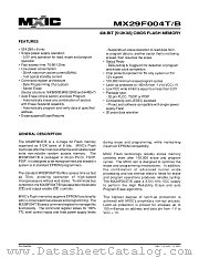 MX29F004TQC-70 datasheet pdf Macronix International