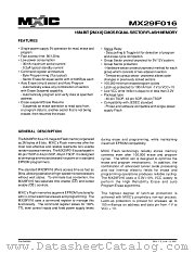MX29F016 datasheet pdf Macronix International