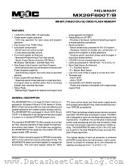 MX29F800T datasheet pdf Macronix International