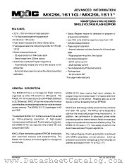 MX29L1611G datasheet pdf Macronix International