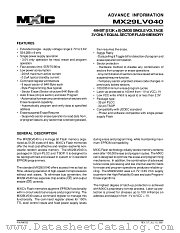 MX29LV040TI-90 datasheet pdf Macronix International
