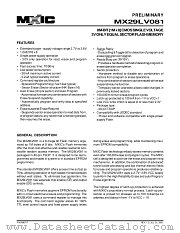 MX29LV081TC-90 datasheet pdf Macronix International
