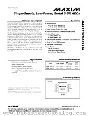 MAX1115 datasheet pdf MAXIM - Dallas Semiconductor