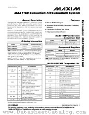 MAX1168EVKIT datasheet pdf MAXIM - Dallas Semiconductor