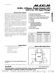 MAX1177 datasheet pdf MAXIM - Dallas Semiconductor