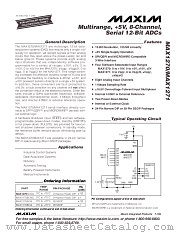 MAX1271 datasheet pdf MAXIM - Dallas Semiconductor
