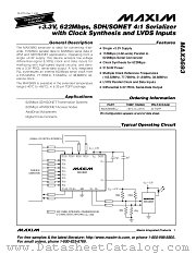MAX3693 datasheet pdf MAXIM - Dallas Semiconductor