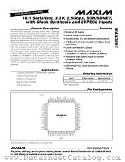 MAX3891 datasheet pdf MAXIM - Dallas Semiconductor