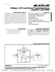 MAX3970 datasheet pdf MAXIM - Dallas Semiconductor