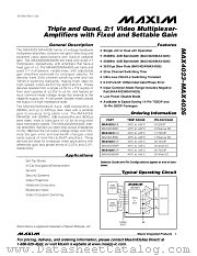 MAX4023 datasheet pdf MAXIM - Dallas Semiconductor