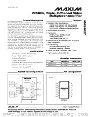 MAX4027 datasheet pdf MAXIM - Dallas Semiconductor