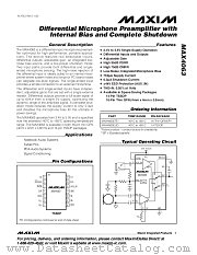 MAX4063 datasheet pdf MAXIM - Dallas Semiconductor