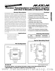 MAX4207 datasheet pdf MAXIM - Dallas Semiconductor