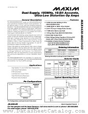 MAX4430 datasheet pdf MAXIM - Dallas Semiconductor