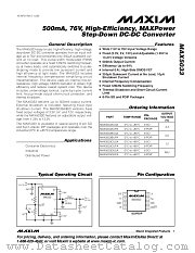 MAX5033 datasheet pdf MAXIM - Dallas Semiconductor