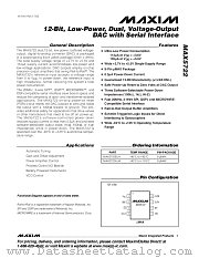 MAX5722 datasheet pdf MAXIM - Dallas Semiconductor
