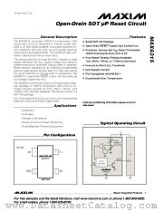 MAX6315 datasheet pdf MAXIM - Dallas Semiconductor