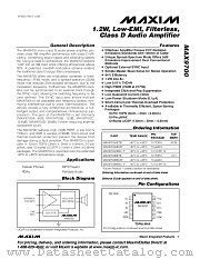 MAX9700 datasheet pdf MAXIM - Dallas Semiconductor