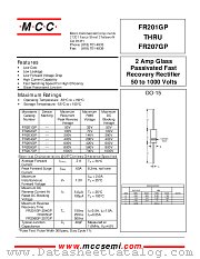 FR207GP datasheet pdf Micro Commercial Components