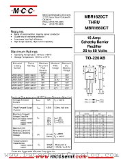 MBR1620CT datasheet pdf Micro Commercial Components