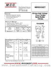 MBR20150CT datasheet pdf Micro Commercial Components