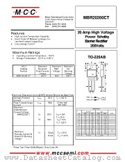 MBR20200CT datasheet pdf Micro Commercial Components