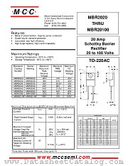 MBR20100 datasheet pdf Micro Commercial Components