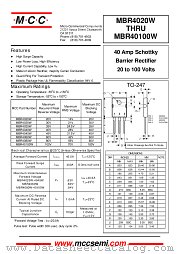 MBR4080W datasheet pdf Micro Commercial Components