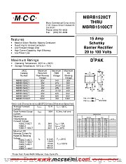 MBRB1520CT datasheet pdf Micro Commercial Components