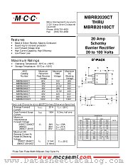 MBRB2060CT datasheet pdf Micro Commercial Components